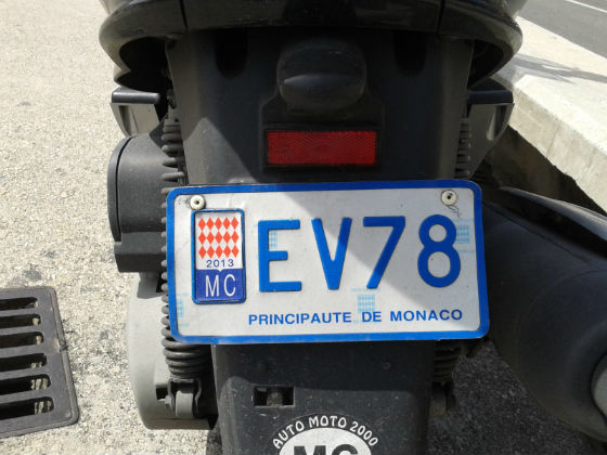 monaco licence plate