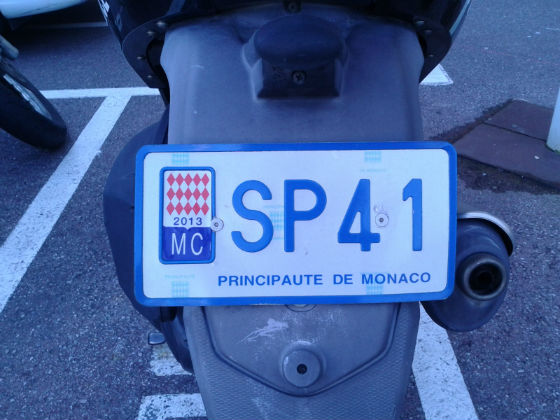 monaco licence plate