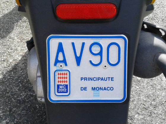 monaco licence plate