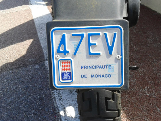 monaco licence plate