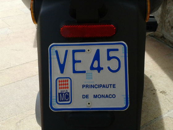 monaco licence plate