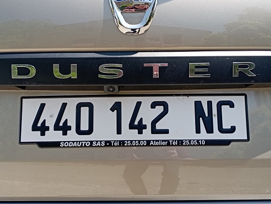 new caledonia license plate