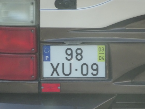 portugal license plate