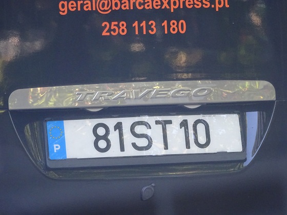 portugal license plate