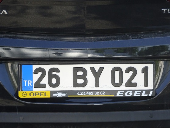 turkey license plate