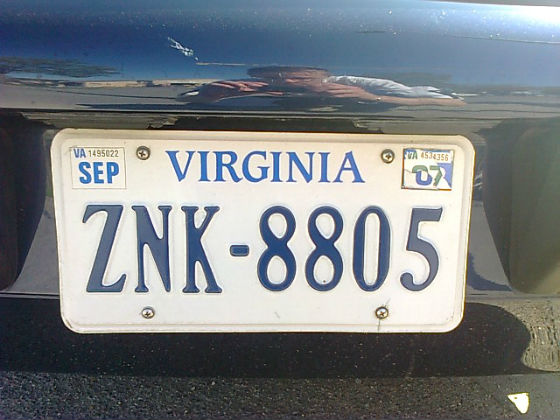 united states virginia license plate